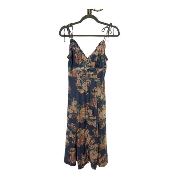 Auguste the Label Midi Dress Cottage Rituals Ruffle Button Front Floral Blue 2 - Picture 9 of 11